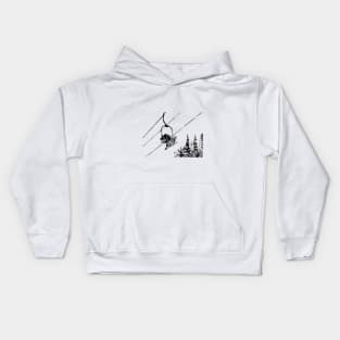 Couple ski lift Kids Hoodie